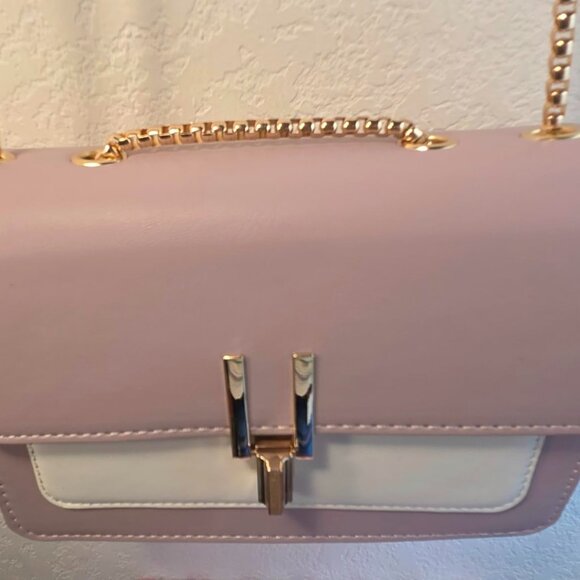 Neiman Marcus Purple Colorblock Gold Hardware Crossbody Bag - Picture 2 of 5